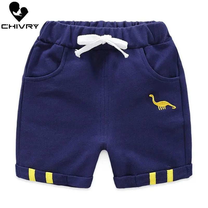 2021 Kids Boys Summer Fashion Beach Shorts Children Short Pants Kids Baby Boys Dinosaur Print Mid Waist Cotton Shorts Trousers