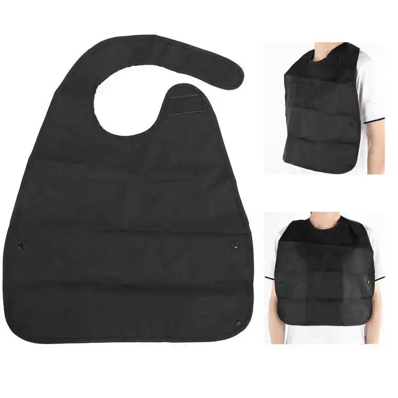 Adult Bibs Waterproof Soft Apron Adult Poly Bibs Long Clothing Protector for Elderly Patient Health Care Tool Black