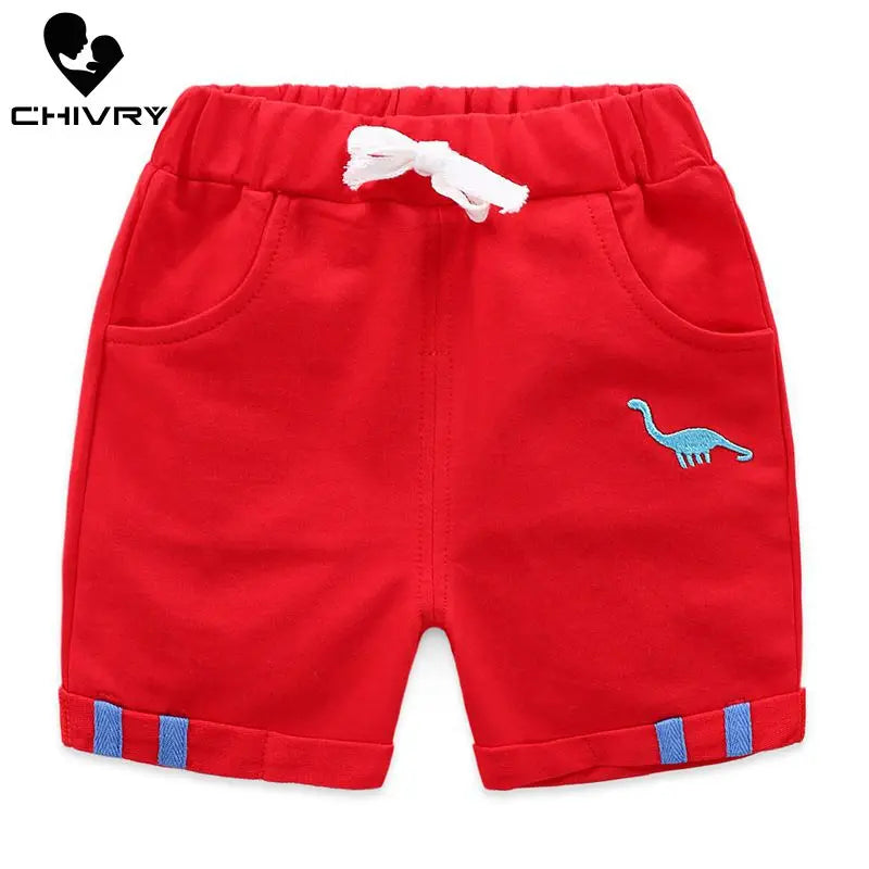 2021 Kids Boys Summer Fashion Beach Shorts Children Short Pants Kids Baby Boys Dinosaur Print Mid Waist Cotton Shorts Trousers