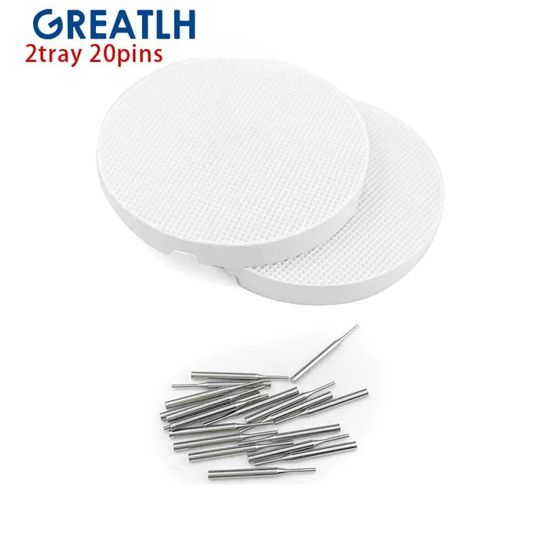 Dental Lab Honeycomb Round Firing Trays with Metal Pins Dental Technician Supplies