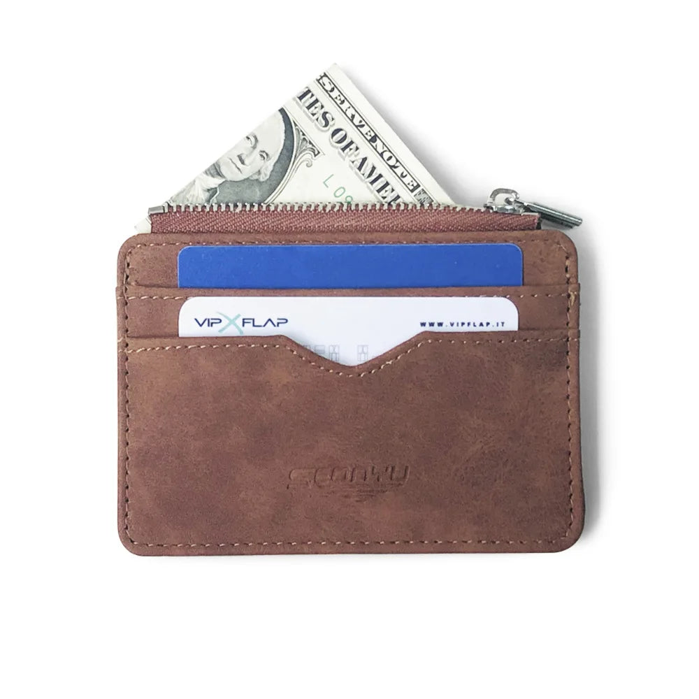 New Simple Mini Men Leather Wallet With Coin Pocket Small Credit Card Holder Slim Man's Purse For Bank Cards ID Card Case