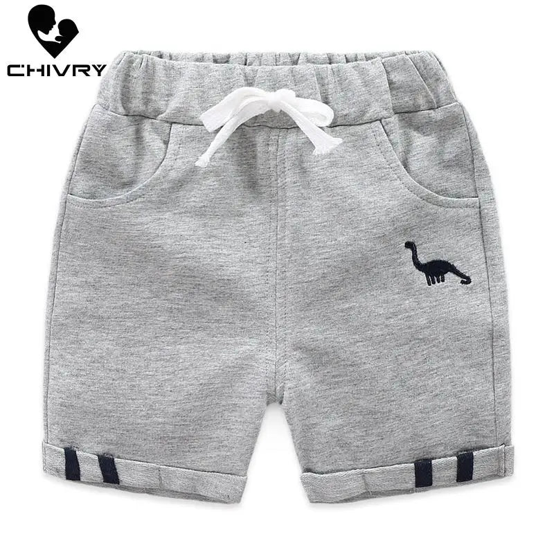 2021 Kids Boys Summer Fashion Beach Shorts Children Short Pants Kids Baby Boys Dinosaur Print Mid Waist Cotton Shorts Trousers