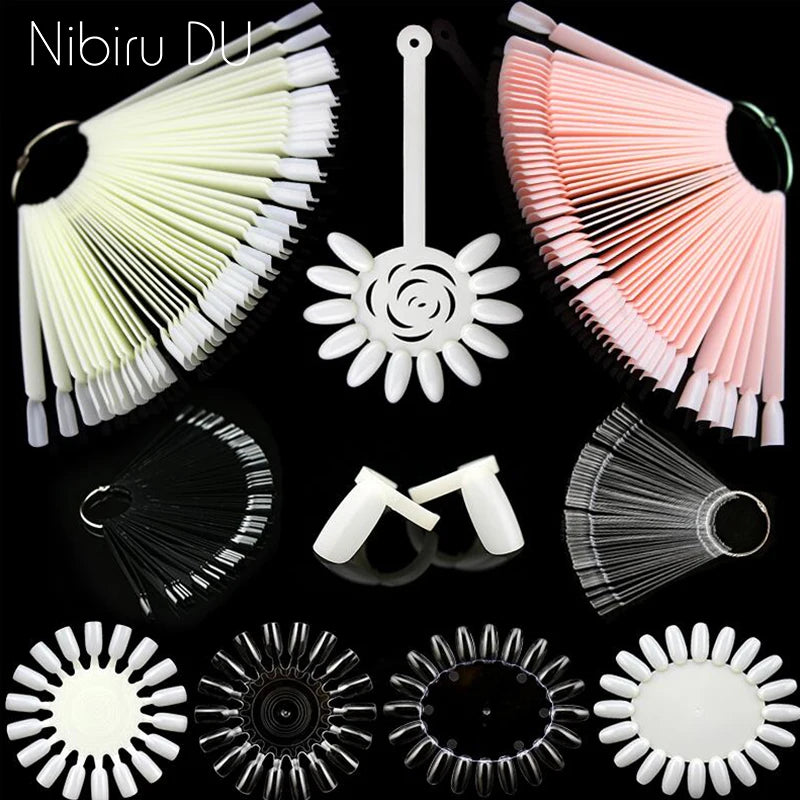 False Nail Tips Color Card Practice Display Showing Shelf Tools Buckle Ring Manicure DIY Nail Display Nail Art Practice tool