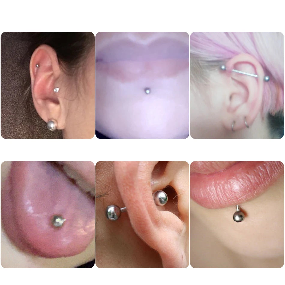 1PC G23 Titanium Orelha Helix Stud Rings Ear Cartilage Tragus Piercing Tongue Barbell Ring Sexy Nipple Piercing Jewelry 16G 14G