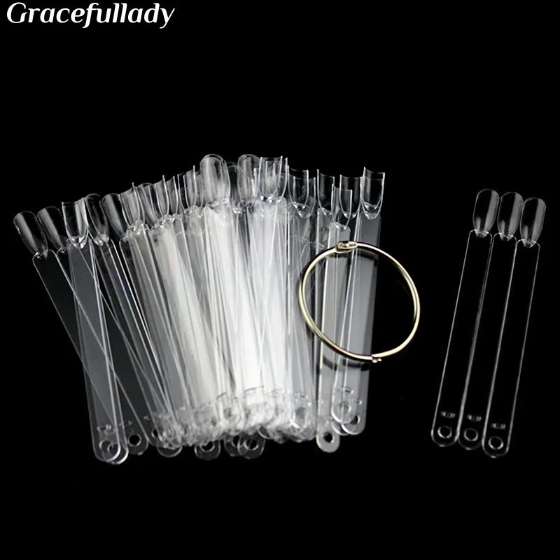 False Nail Tips Color Card Practice Display Showing Shelf Tools Buckle Ring Manicure DIY Nail Display Nail Art Practice tool