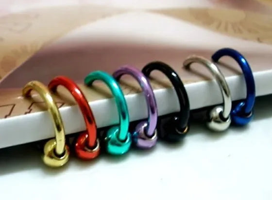 2015 Newest Style Hoop Earring Ear Clip Cuff Elegant Punk  Men Jewelry Boy Mixed Colors Ball Fake NoseRing