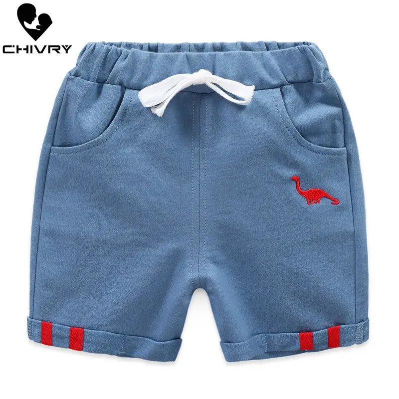 2021 Kids Boys Summer Fashion Beach Shorts Children Short Pants Kids Baby Boys Dinosaur Print Mid Waist Cotton Shorts Trousers