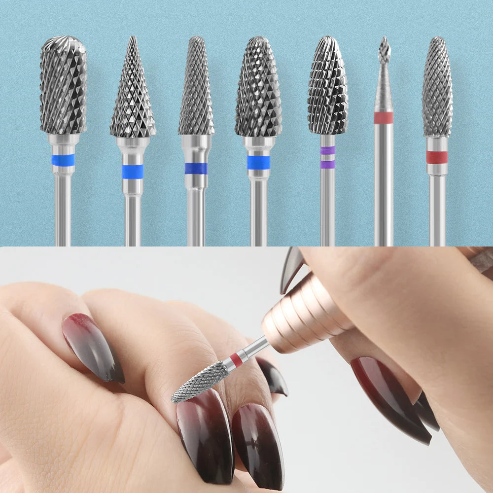 Nail Drill Bit Carbide Rotary Burr Nozzle for Manicure Electric Milling Cutter For Manicure Machine Milling Cutter for Nail Tool