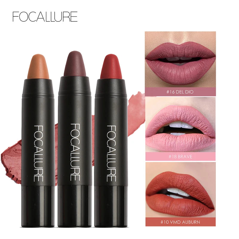 FOCALLURE Matte Lipstick Pen Sexy Beauty Waterproof Long Lasting Easy To Wear Lip Balm Lip Pencil Stick Makeup Women Cosmetics