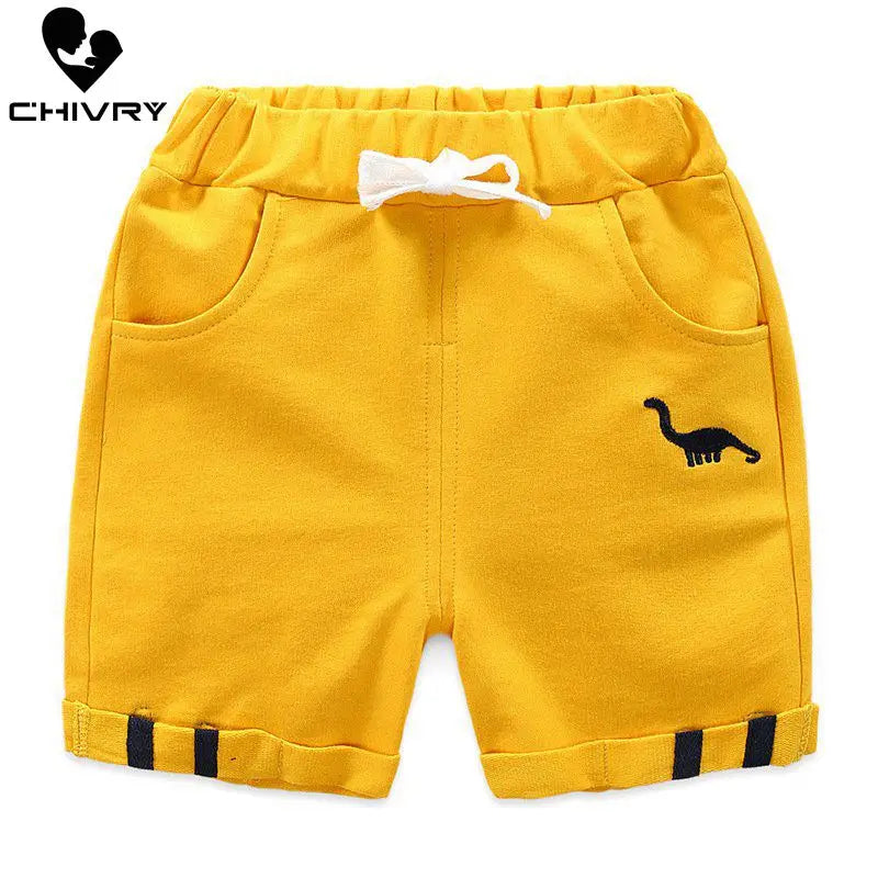 2021 Kids Boys Summer Fashion Beach Shorts Children Short Pants Kids Baby Boys Dinosaur Print Mid Waist Cotton Shorts Trousers