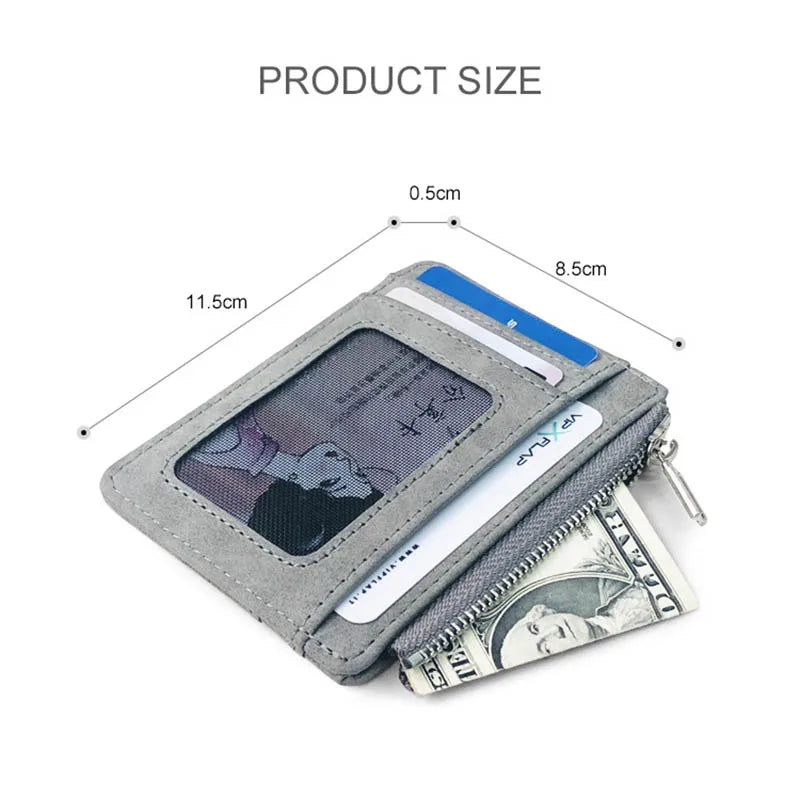 New Simple Mini Men Leather Wallet With Coin Pocket Small Credit Card Holder Slim Man's Purse For Bank Cards ID Card Case