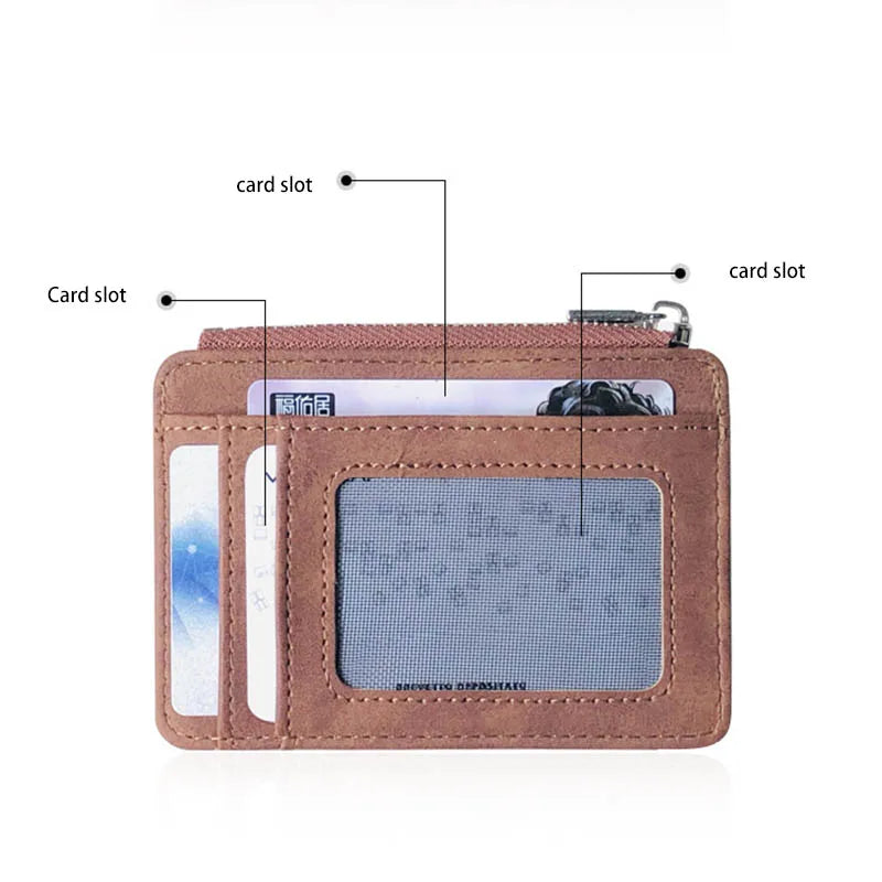 New Simple Mini Men Leather Wallet With Coin Pocket Small Credit Card Holder Slim Man's Purse For Bank Cards ID Card Case