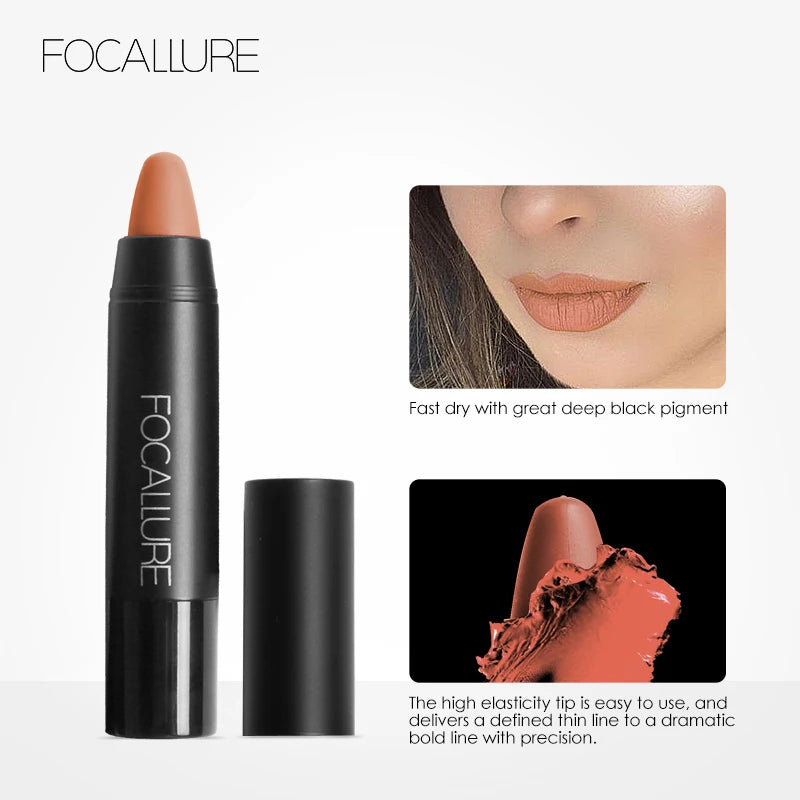 FOCALLURE Matte Lipstick Pen Sexy Beauty Waterproof Long Lasting Easy To Wear Lip Balm Lip Pencil Stick Makeup Women Cosmetics