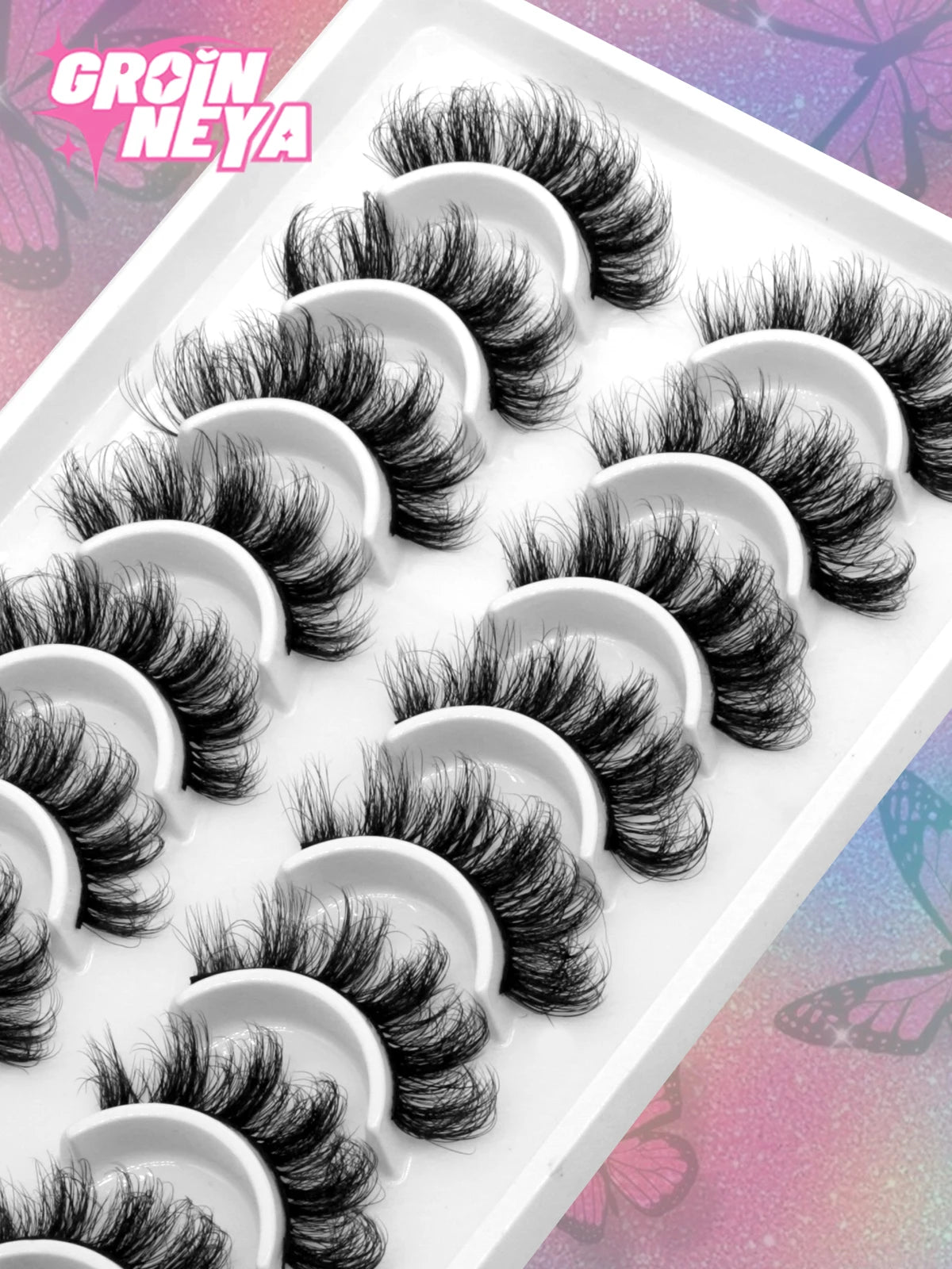 GROINNEYA 5/7/10 Pairs Natural False Eyelashes Fake Lashes Long Makeup 3d Mink Lashes Extension Eyelash Mink Eyelashes Beauty