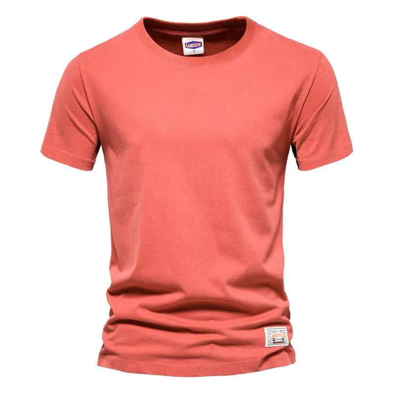 Mens Summer 100% Cotton T-Shirts Wihte Fashion Casual Short Sleeve O-Neck T Shirt for Men Quality Tops Tees Basic Clothing Black