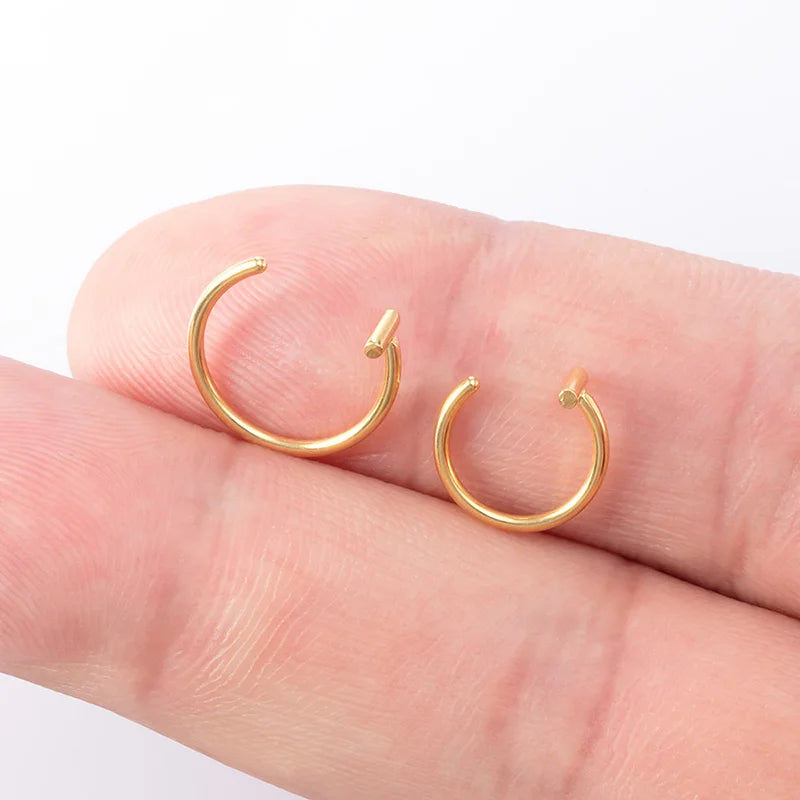 5pcs Lip Ring Fake Piercing Surgical Steel Ear Nose Clip Septum Lip Hoop Mouth Non Piercing Punk Cuff Earring Women Body Jewelry