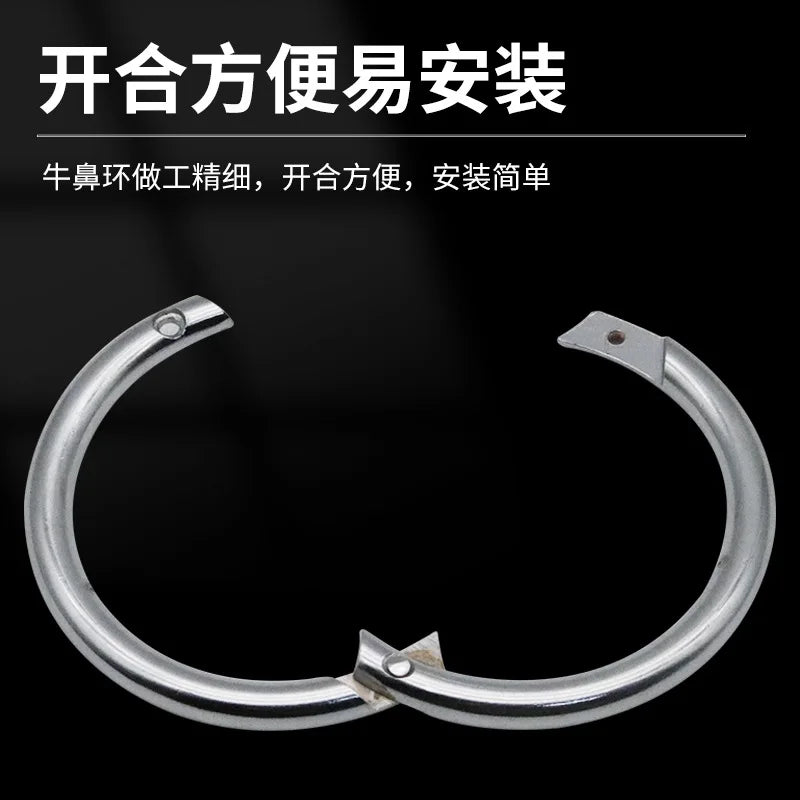 Large Bovine Nosering Carbon Steel Bovine Nosering Tether Cattle Ring Bovine Noseholding Equipment Bovine Stabilizer