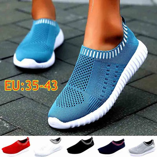 2022 Mesh Sneakers Women Casual Shoes Fashion Sneakers Women Flats Slip on Sock Trainers Ladies Zapatos De Mujer