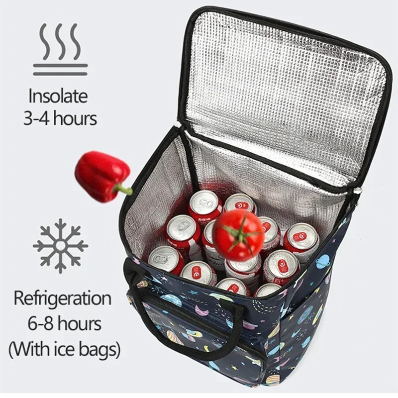 Economic Outdoor Picnic Pull Trolley Portable Folding Shopping Cart with Wheels Retractable Waterproof Grocery Vegtable Bag