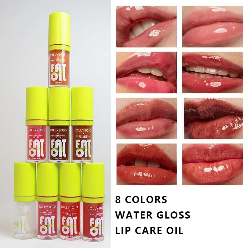 Transparent Lip Oil Glass Lip Gloss Fragrance Lasting Non-sticky Moisturizing Lips Plumper Lip Care Serum Primer Big Brush Head