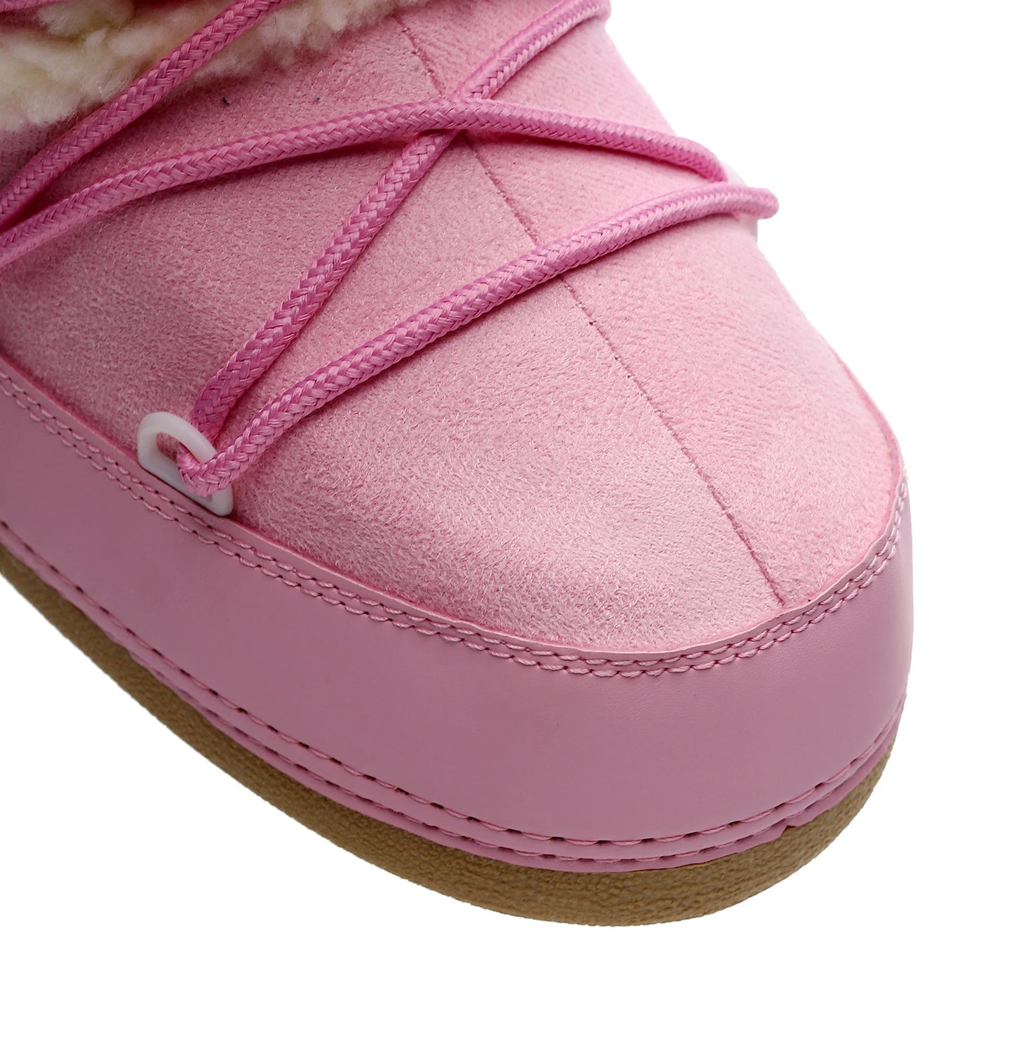 Free Ship Women Snow Boots Warm Plush Comfortable Platform Shoes Lady Lace-up Mid-Calf Pink Boots Non-slip Winter Shoes Booties