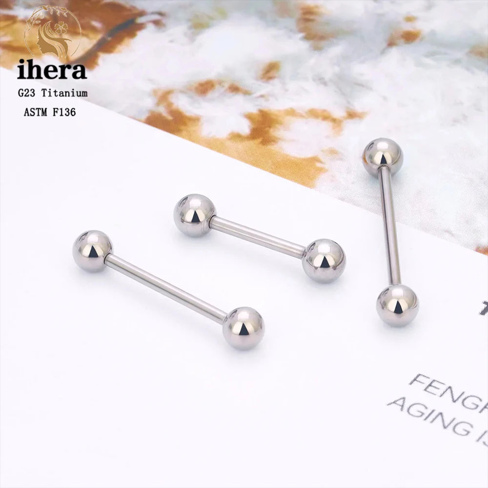 5/10PCS G23 Titanium Piercing Long Industrial Barbell Ring Tongue Nipple Bar 14G 16G Internal Thread Ear Cartilage Body Jewelry