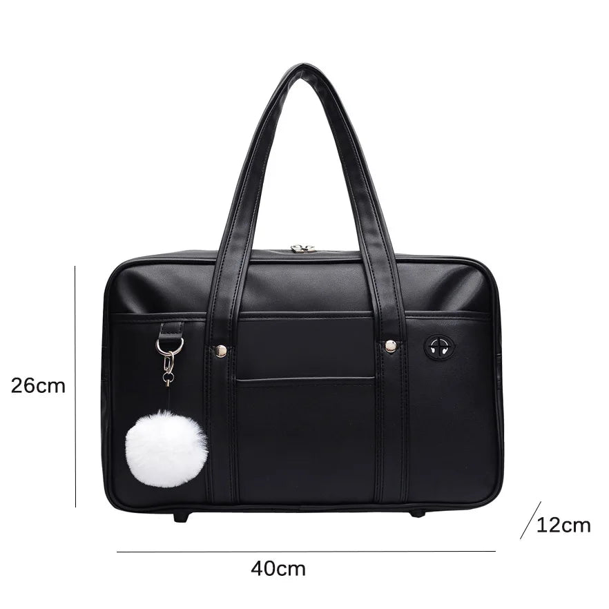 Japanese Casual PU Shoulder Bag Junior High School Students School Bag Handbag Anime Uniform Bag Tote Bags for Women