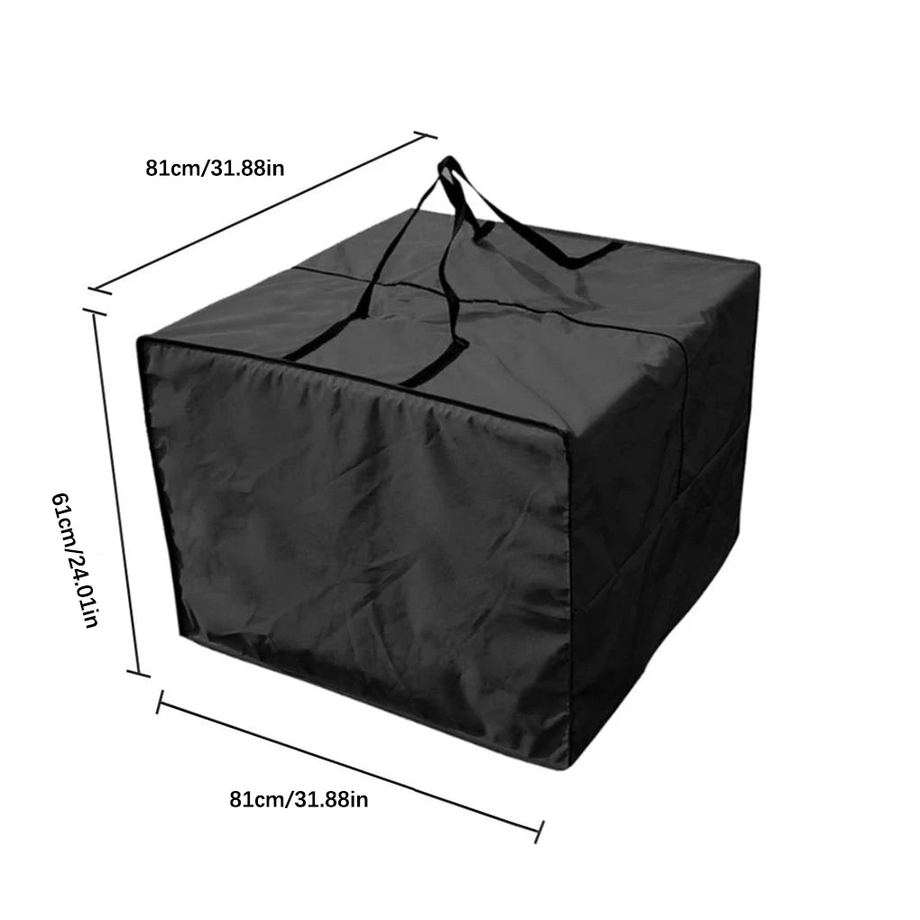 Cushion Storage Bag Heavy Duty Lightweight Wear-resistant Oxford Cloth Waterproof Storage Box for Home Outdoor Travel  Black