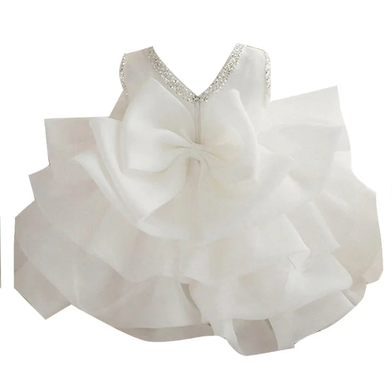 Flower Girls Dresses For Kids Baby 1st Birthday Children's Princess Costume Infant Ball Gowns Baptism Party Fluffy Wedding Dress