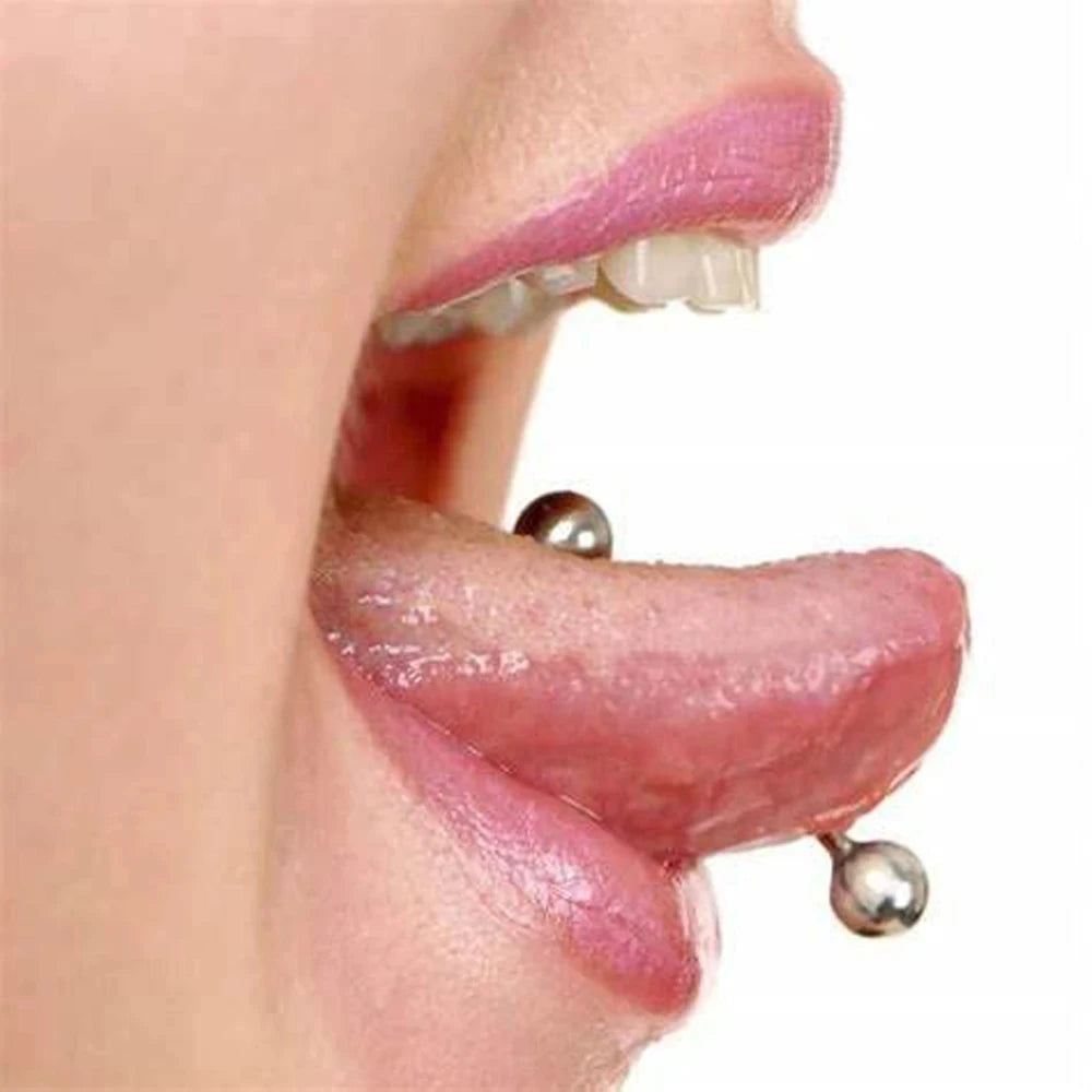 2 Pieces 14G 16mm Night Glow Flexible Acrylic Straight Tongue Ring pacifier Ring Fixed Perforated For Woman and Man