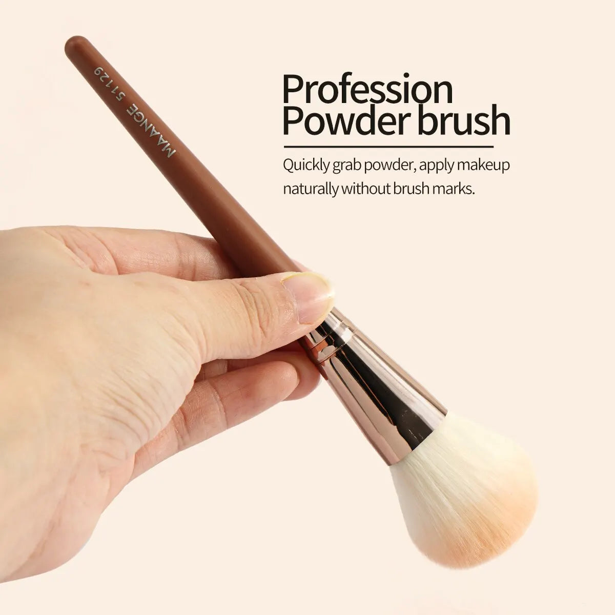 Maange 3PCs Makeup Brushes Set Dense Foundation Contour Blush Bronzer Brush Blending Face Makeup Tools Fluffy Soft Bristle