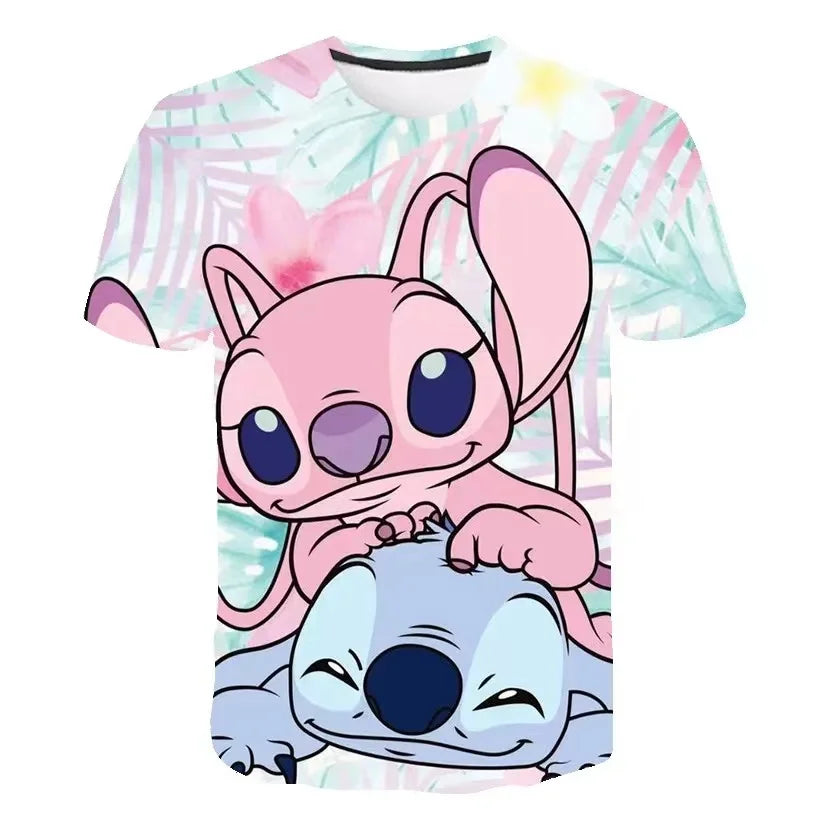 New Summer Children Disney Stitch T-shirt Disney Stitch T Shirt Disney Stitch Anime Cartoons Casual Clothes Kid Girl Boy Top Tee