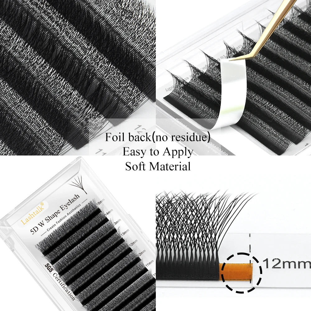 Lashtalk 5D W Shape Eyelash Extensions From Nagaraku Premade Flowering Volume Soft Fake Lashes Easy Faning Makeup Free Shipping