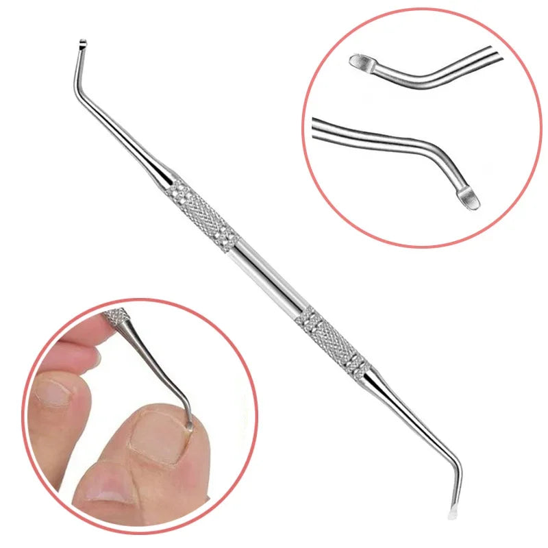 1pcs Toe Nail File Foot Nail Care Hook Ingrown Double Ended Ingrown Toe Correction Lifter File Manicure Pedicure Toenails Clean