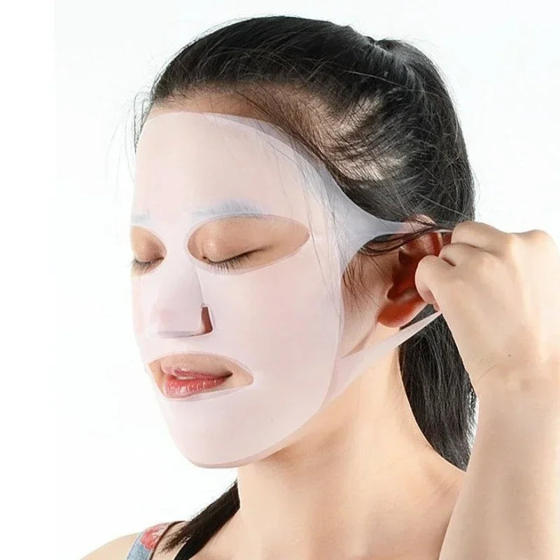 3D Silicone Mask Face Women Skin Care Tool Hanging Ear Face Mask Gel Sheet Reusable Lifting Anti Wrinkle Firming Ear Fixed Tools