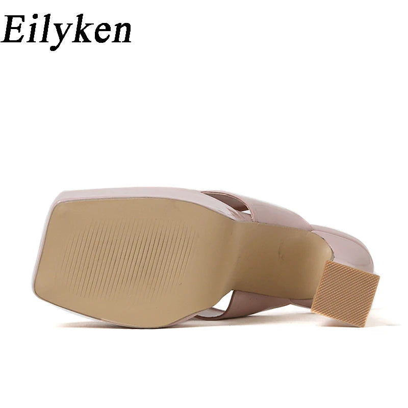 Eilyken Plus Size 35-42 Summer Platform Women Slippers High Heels Ladies Fashion Elegant Female Sandals Slides Shoes