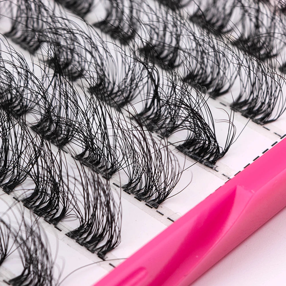 72 Clusters 5D DIY Cluster L type Curl Segmented Bundle Thick Eyelashes Extension Russian Volume Individual False Lashes Cilios