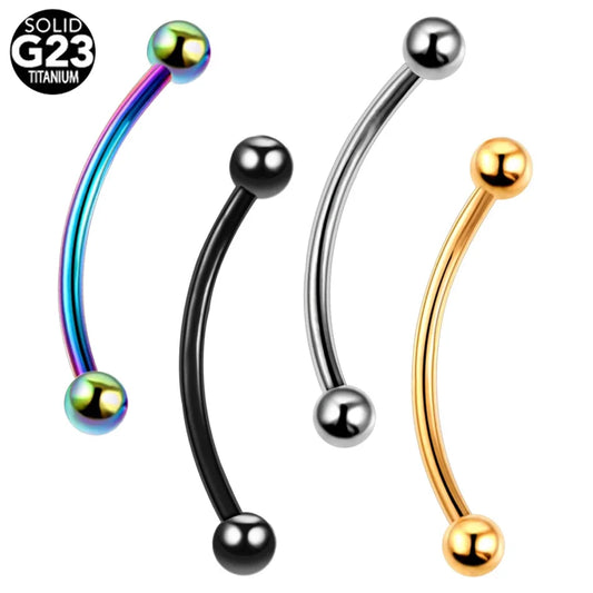 1Pc G23 Titanium Eyebrow Banana Piercing Ring Curved Barbell Lip Tongue Ring Helix Rook Earring Cartilage Tragus Body Jewelry