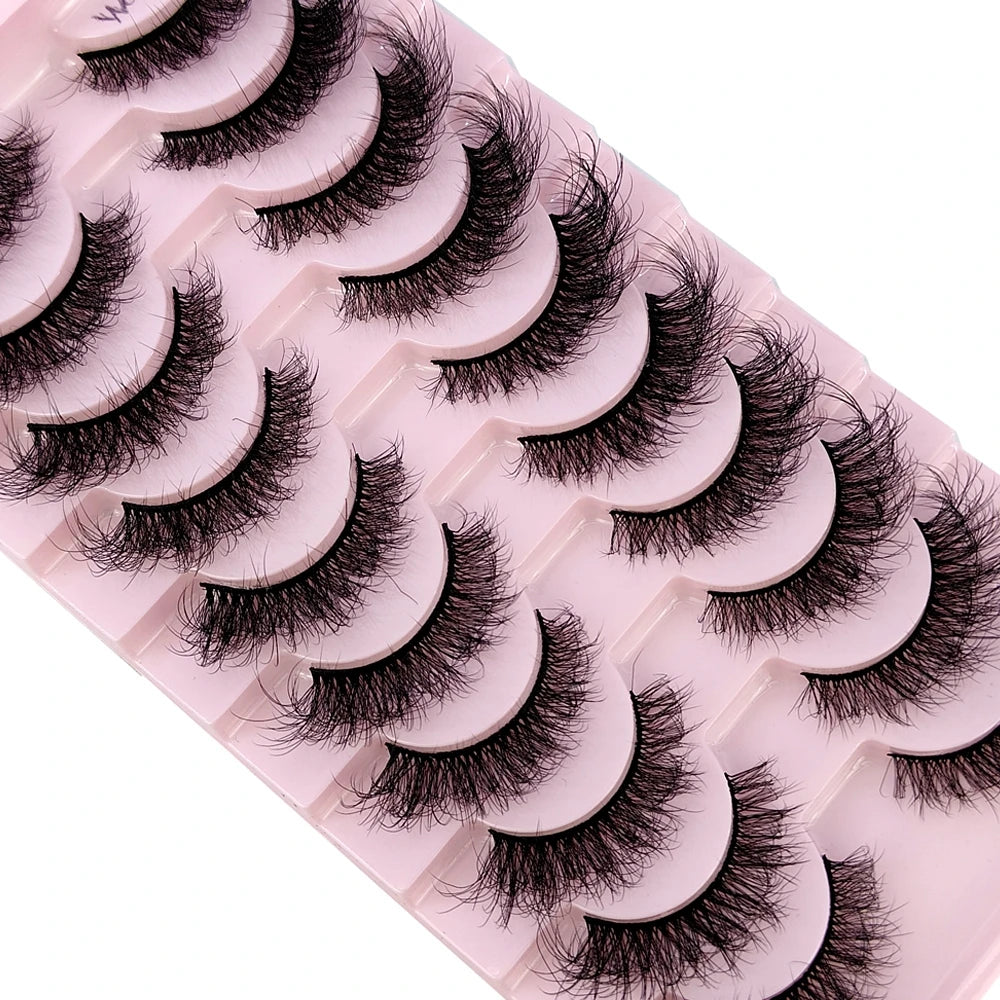 10 pairs 3D Mink Lashes Faux Mink Fluffy Fake Eyelash Soft Full Thick Wispy Eyelash Dramatic False Eyelashes Makeup Cilios