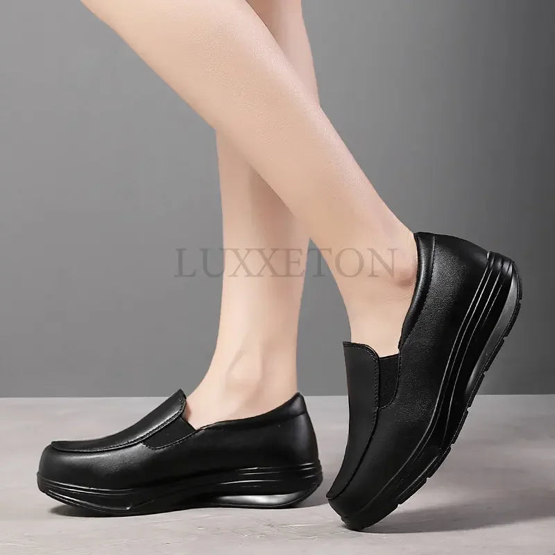 Women's Loafers Soft Casual Walking Shoes Nurse Work Flats Breathable Comfortable Nursing Shoes Non-slip Sole