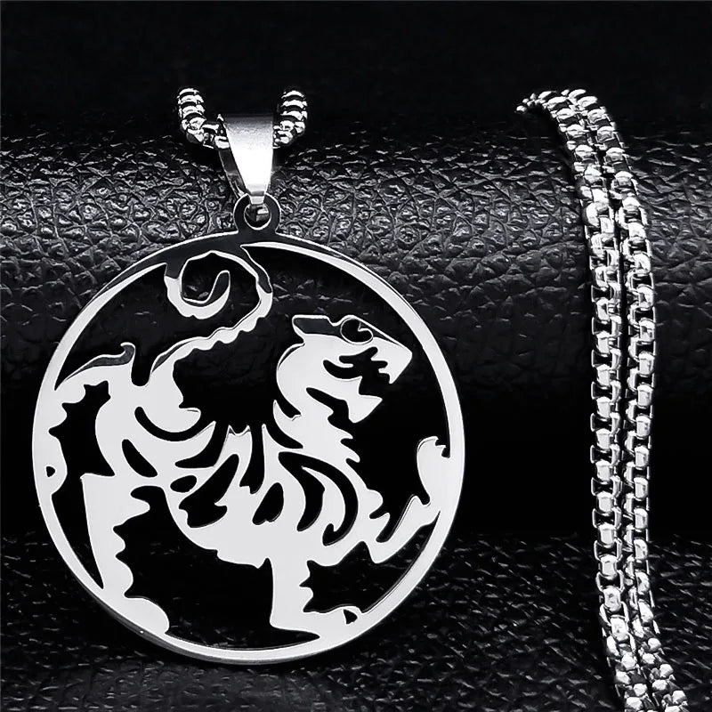 Stainless Steel Shotokan Karate Martial Arts Pendant Necklace for Women/Men Symbol Shotokan Statement Necklace Jewelry N4409S04