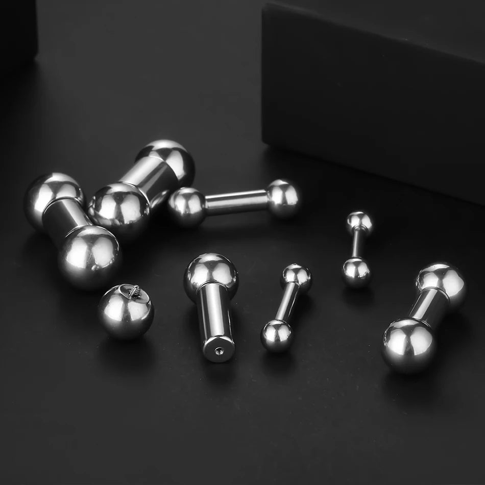 1Pc Stainless Steel Tongue Straight Barbells Nipple Intimate Piercing Tragus Ear Piercing Internal Thread Sexy Jewelry 12G-00G