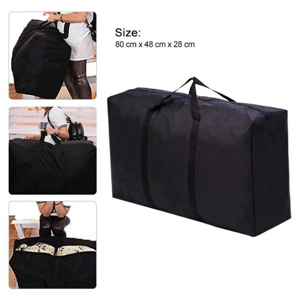 Black Large Waterproof Storage Bag Zipper Dustproof Protective Cover Furniture Cushion Outdoor Garden Christmas Tree Storage Bag