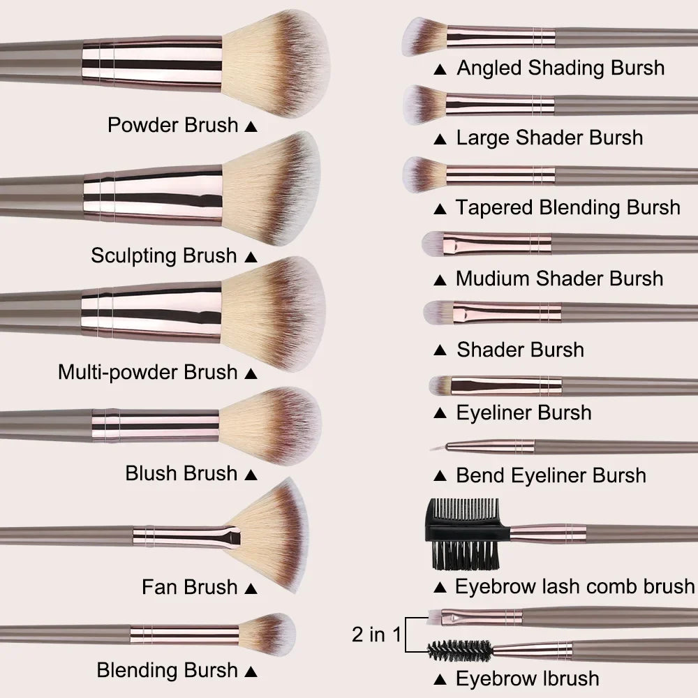 20Pcs Makeup Brushes Set Professional Super soft detail Blush highlighter Foundation Concealer Eyeshadow Brush Women Beauty Tool