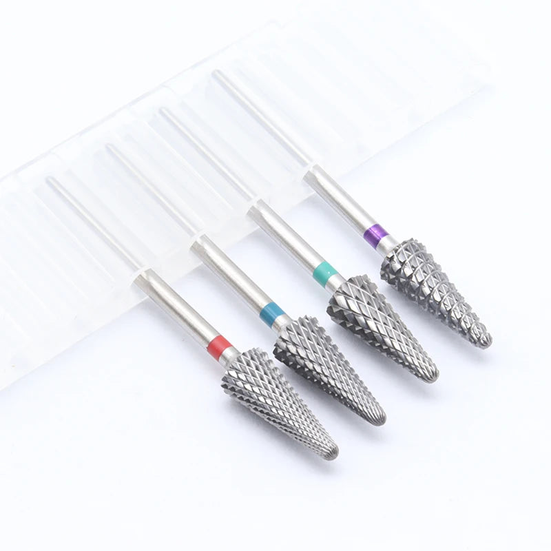 EasyNail~3/32 ''  Cone Tungsten Steel Nail Drill Bit nail file Carbide Nozzle Gel remover Nail Cleaner Millings Bit M0413