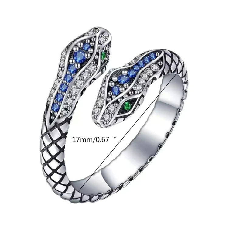 652F Universal Stacking Rings Vintage Snake Finger Rings Fashion Adjustable Open Rings Detachable Irregular Ring Jewelry