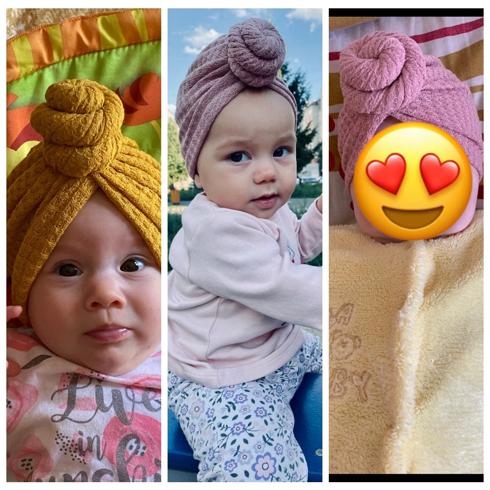 Infant Turban Baby Girl Headband Donut Newborn Hat Soft Cotton Head Wraps Turbans for Babies Toddler Beanie Cap Baby Accessories