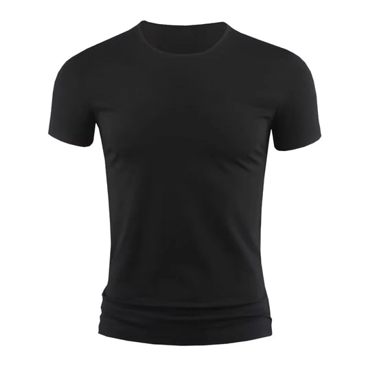 Summer Men's Short Sleeve T-Shirt Basic Plain Casual Gym Muscle Crew Neck T-shirts Slim Fit Tops Tee Clothing For Man