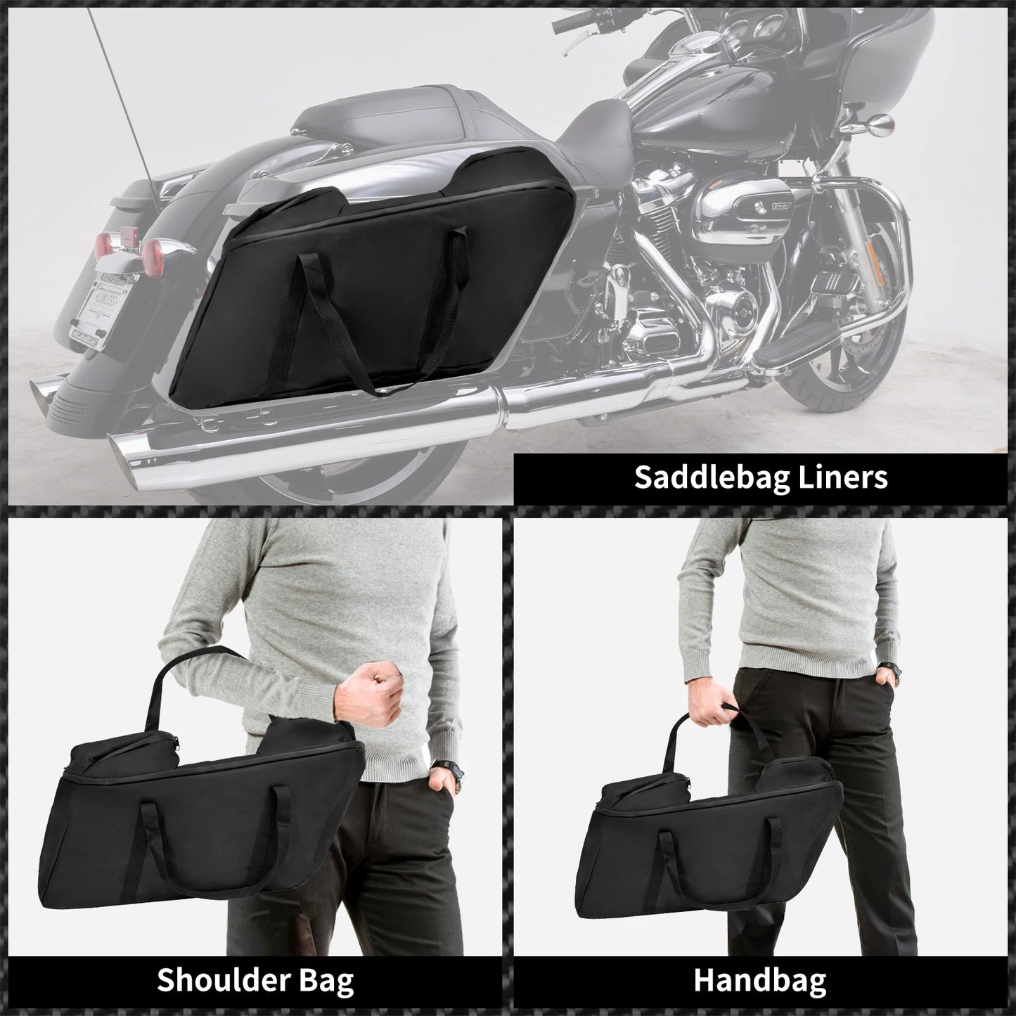 Motorcycle Hard Saddlebag Luggage Inner Liners Tour Pack Liner Bags For Harley Touring Road King Electra Street Glide 1993-2023