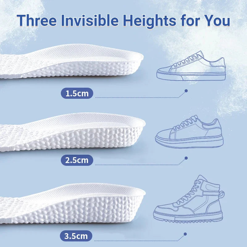 2PCS Height Increase Insoles for Shoes Invisible Shoes Sole EVA  Arch Support Orthopedic  Cushion Elevated Foot Pad Cushion Men